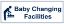 Sign - Baby Changing Facilities Self Adhesive Vinyl 30 x 10cm Blue On White