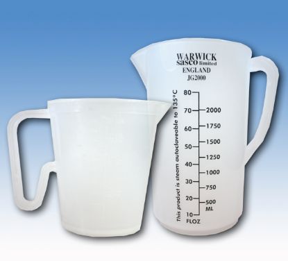 Jug Measuring Plastic (Clear) 2.0 Litre (Reusable Autoclavable) x 1