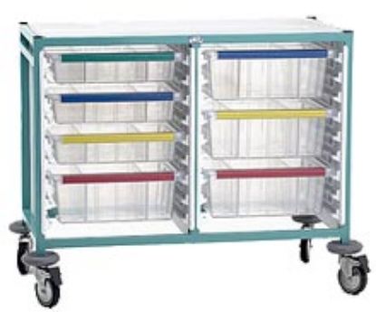 Trolley Caretray - Double 4 x 100mm, 3 x 160mm Trays