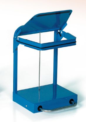 Refuse Bag Holder 50 Litre Blue Lid Castors & Pedal