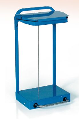 Refuse Bag Holder 75 Litre Blue Lid Castors & Pedal