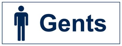 Sign - Gents (Toilets) Self Adhesive Vinyl 30 x 10cm Blue On White