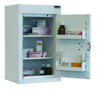 Cabinet Controlled Drugs (1 Door) 55X34x27cm (2 Shelves) No Warning Light