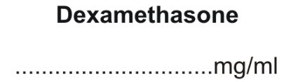 Labels Syringe Medilabel - Dexamethasone mg/ml 1.5" x 1/2" x 400 Dispenser