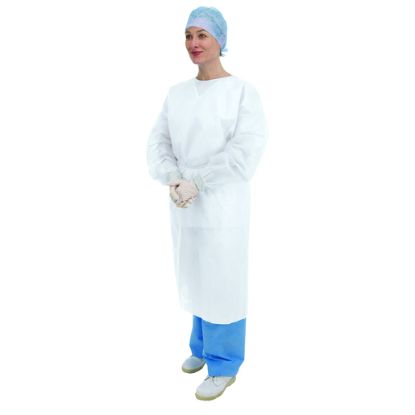 Gown Non-Sterile Long Sleeve Examination (White) x 50