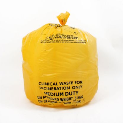 Bin Liner Yellow Hazardous 15/28/39 X100 (4 Rolls Of 25)  Heavy Duty