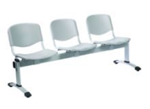 Chair Visitor Venus Modular 3 Seat Moulded Plastic Grey