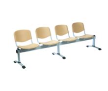 Chair Visitor Venus Modular 4 Seat Moulded Plastic Beige