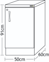 Cabinet Base Unit White 50cm With White Worktop