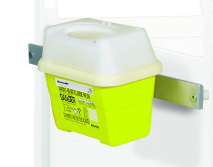 Bracket (Sunflower)  For Frontier Sharps Box 2 & 3 Ltr For Vista Trolley Includes Medi-Rail