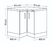 Cabinet L Shape Corner Base Unit Beech With Grey Worktop