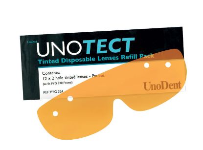 Lenses (Unodent) Unotect 2 Hole Refill Pack Clear Disposable x 12