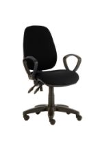 Chair Solitaire High Back Consultation With Arms Black Base Inter/Vene Anti-Bacterial Upholstery Beige