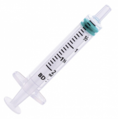 Syringe Hypodermic 2ml Luer Slip (Emerald) x 100