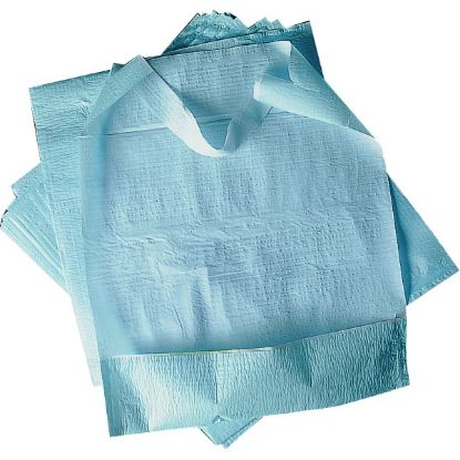 Bib With Pocket & Hole 41 x 54cm (Paper & Pvc) Blue x 50