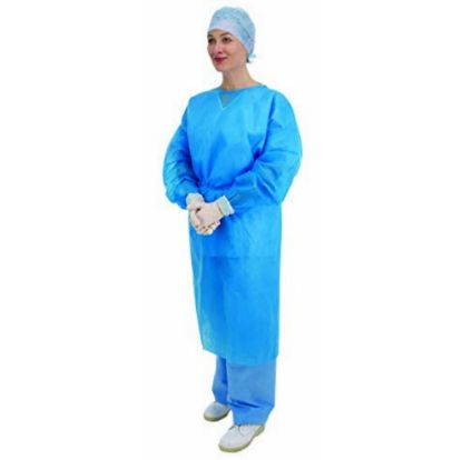 Gown Non Sterile Long Sleeve Tie Waist/Neck (Blue) x 50