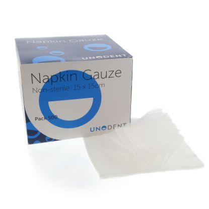 Napkins Gauze Squares 15 x 15cm (Unodent) x 500