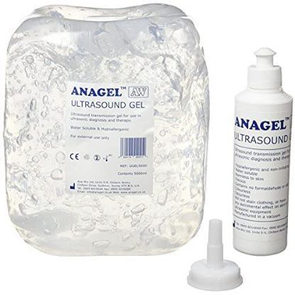 Ultrasound Gel Clear (Anagel) 5Ltr & 250ml Refill Bottle X2