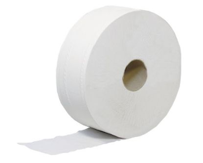 Toilet Roll Jumbo 2 Ply White x 6 (60mm Core x 300Mtr)