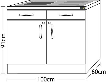 Sunflower Sink Unit Cabinets 100cm (Exl. Sinks/Taps) - Various Colours And Finishes Available