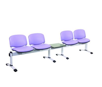 4 Seat/1 Table Venus Visitor Modular Chair, Vinyl Anti-Bacterial Upholstery