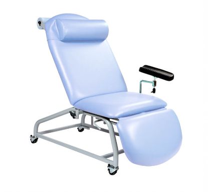 Fixed Height Reclining Phlebotomy Chair With Four Locking Casters And Arm Various Colours Available