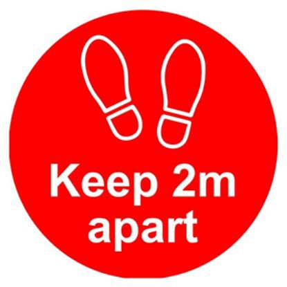 Floor Marking Sticker Keep 2M Apart Circular Social Distancing (Various Colours Available)