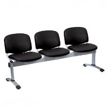 Chair Visitor Venus Modular 3 Seat Vinyl Anti-Bacterial Upholstery Black