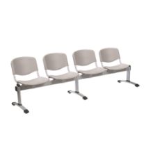 Chair Visitor Venus Modular 4 Seat Moulded Plastic Grey