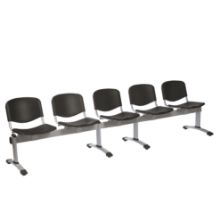 Chair Visitor Venus Modular 5 Seat Moulded Plastic Black