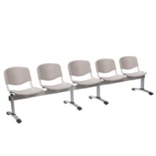 Chair Visitor Venus Modular 5 Seat Moulded Plastic Grey