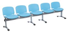 Chair Visitor Venus Modular 5 Seat Vinyl Anti-Bacterial Upholstery Sky Blue