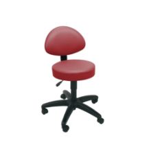 Stool Examination (Sunflower) Back Rest Castor Base Red Wine