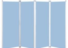 Curtain For Screen Disposable 4 Panel (Sunflower) Sky Blue