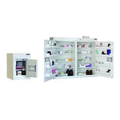 Cabinet Controlled Drugs 1 Door 66 x 50 x 30cm 2 Shelves With Warning Light